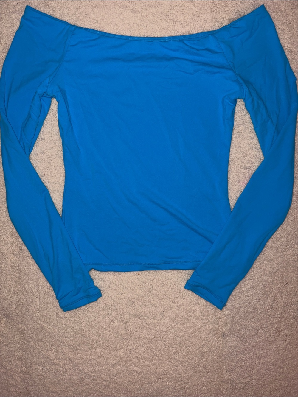 Suuksess Off-Shoulder Long Sleeve Top - Bright Blue